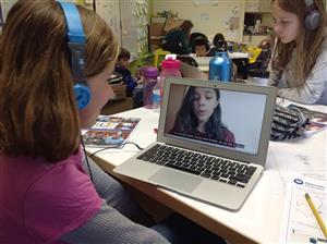 Student communicating with fellow student in Mexico. 
